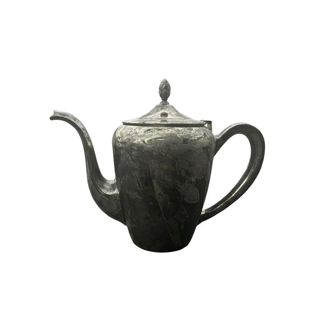Vintage Silver Plated Tea Set Teapot Creamer Sugar Bowl 3 Piece Cottage Style